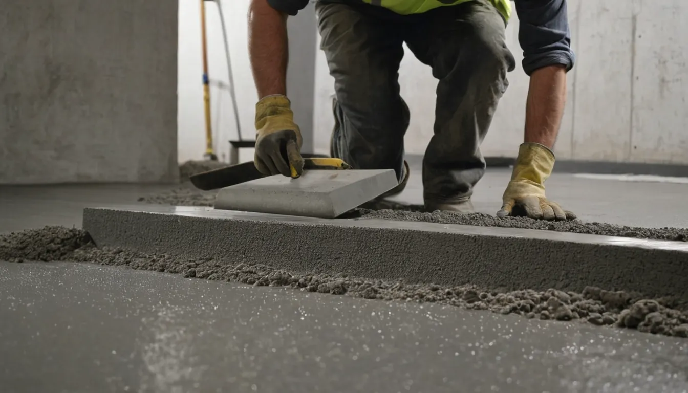 Provider rolling a protective coating onto a clean concrete basement floor in a The Village of Indian Hill home